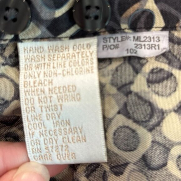 Perry Ellis 100% Silk Geometric Print Button Down – Short Sleeve Shirt Men’s L‎ - Picture 5 of 5